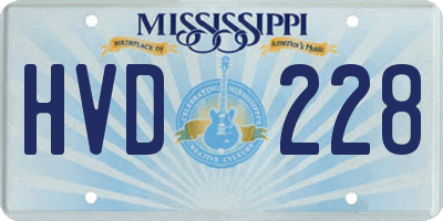 MS license plate HVD228