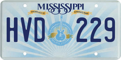 MS license plate HVD229