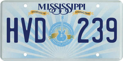 MS license plate HVD239