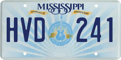 MS license plate HVD241