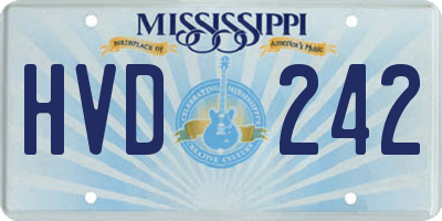 MS license plate HVD242