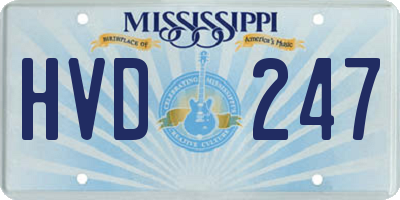 MS license plate HVD247