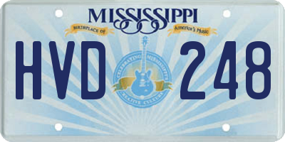 MS license plate HVD248