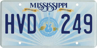 MS license plate HVD249