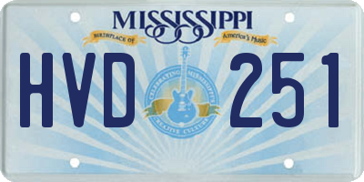 MS license plate HVD251