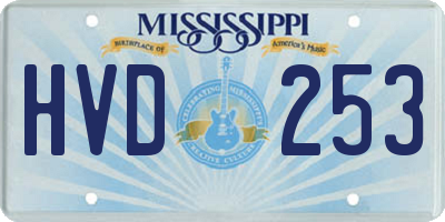 MS license plate HVD253