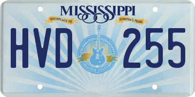 MS license plate HVD255