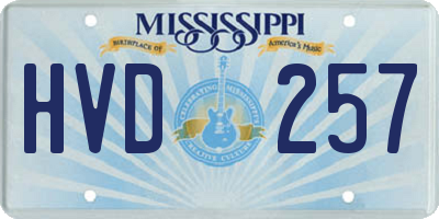 MS license plate HVD257