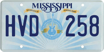 MS license plate HVD258