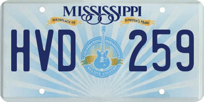 MS license plate HVD259