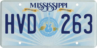 MS license plate HVD263