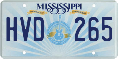 MS license plate HVD265
