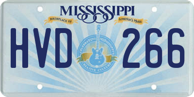 MS license plate HVD266