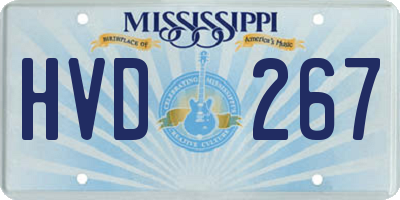 MS license plate HVD267