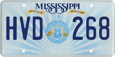 MS license plate HVD268