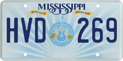 MS license plate HVD269