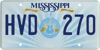 MS license plate HVD270
