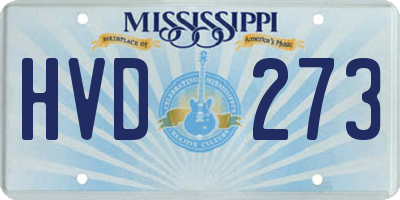 MS license plate HVD273