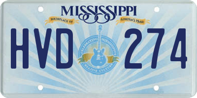 MS license plate HVD274