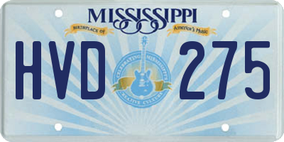 MS license plate HVD275