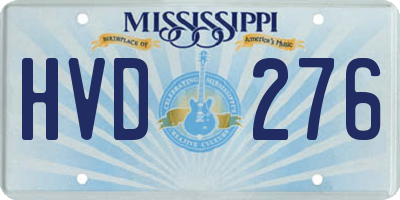 MS license plate HVD276