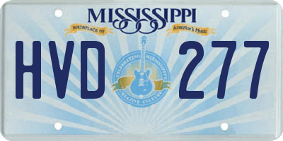 MS license plate HVD277