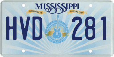 MS license plate HVD281