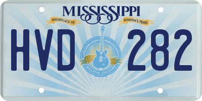 MS license plate HVD282