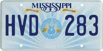 MS license plate HVD283