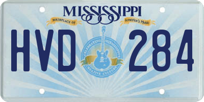 MS license plate HVD284