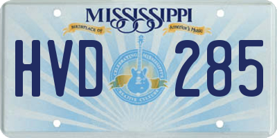 MS license plate HVD285