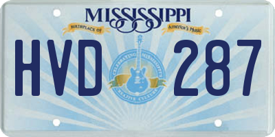 MS license plate HVD287