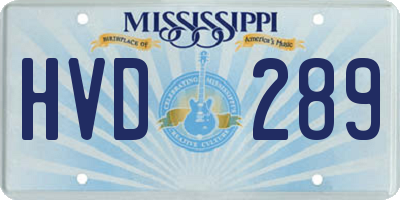 MS license plate HVD289