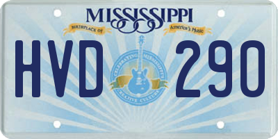 MS license plate HVD290