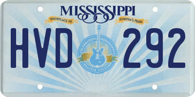 MS license plate HVD292