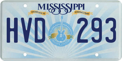MS license plate HVD293