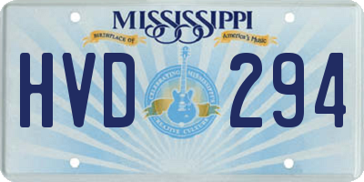 MS license plate HVD294