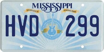 MS license plate HVD299