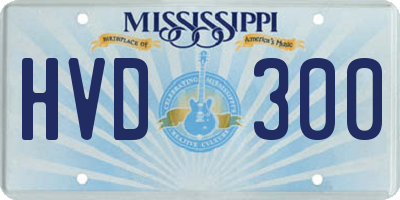 MS license plate HVD300