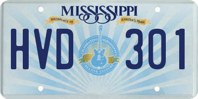 MS license plate HVD301