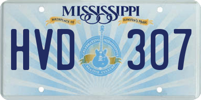 MS license plate HVD307
