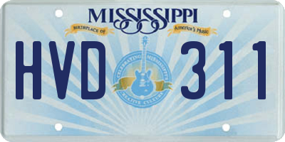 MS license plate HVD311