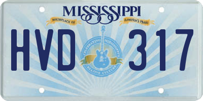 MS license plate HVD317
