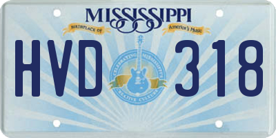 MS license plate HVD318