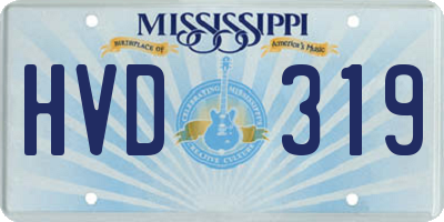 MS license plate HVD319