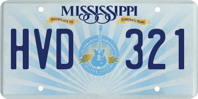 MS license plate HVD321