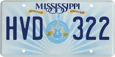 MS license plate HVD322