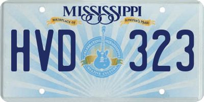 MS license plate HVD323