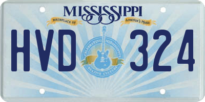 MS license plate HVD324