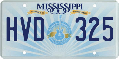 MS license plate HVD325